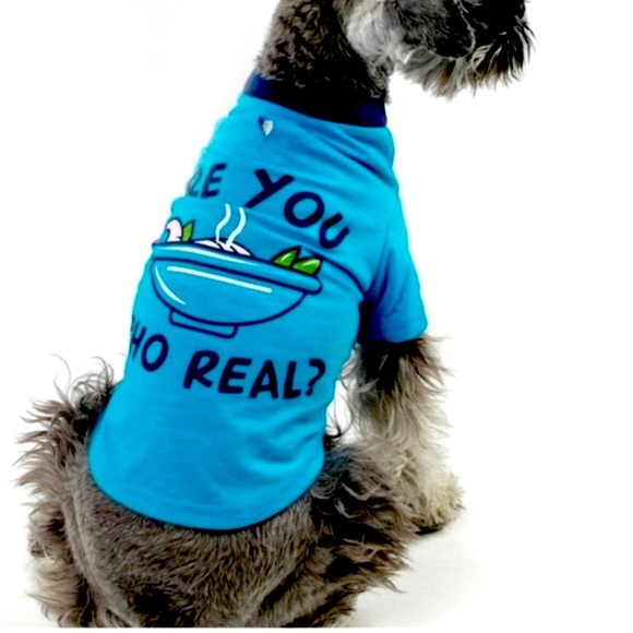 Are You Pho Real? Vibrant Life turquoise graphic dog tee size M, NWT - Picture 2 of 2